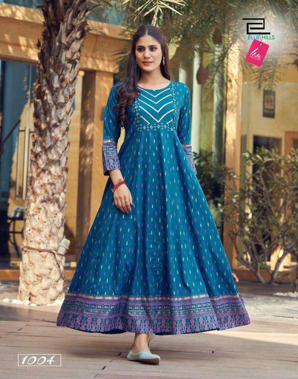 Blue Hills Glamour vol 5 catalog Long Rayon Anarkali Kurtis