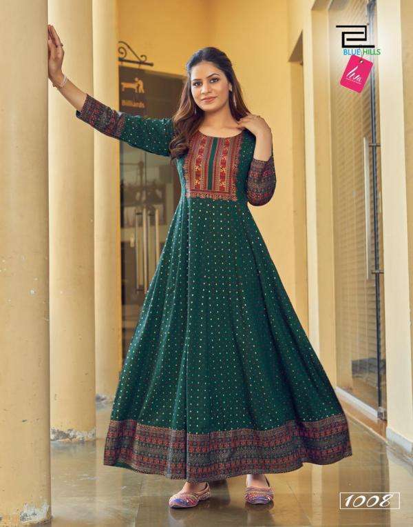 Blue Hills Glamour vol 5 catalog Long Rayon Anarkali Kurtis