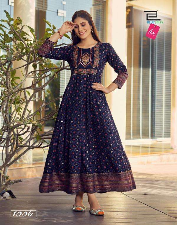 Blue Hills Glamour vol 5 catalog Long Rayon Anarkali Kurtis