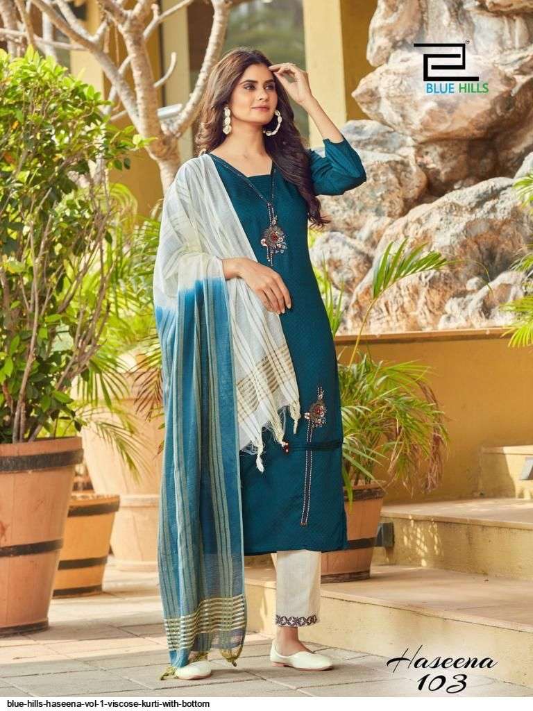 Blue Hills Haseena vol  1 catalog  Ethnic Wear Ready made  top  bottom with Dupatta