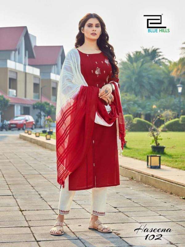 Blue Hills Haseena vol  1 catalog  Ethnic Wear Ready made  top  bottom with Dupatta