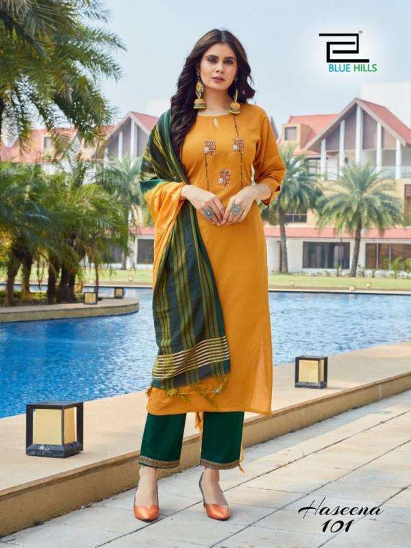 Blue Hills Haseena vol  1 catalog  Ethnic Wear Ready made  top  bottom with Dupatta