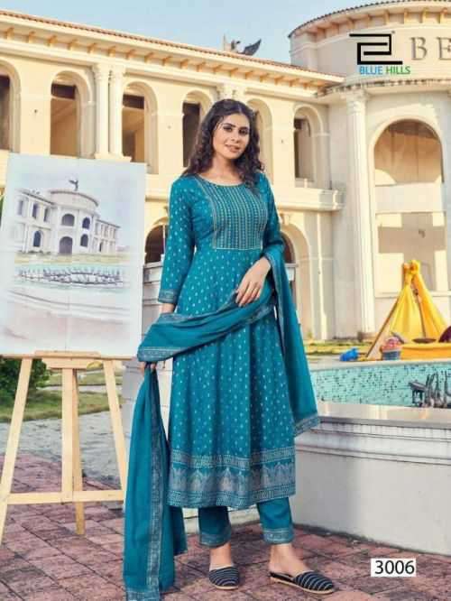Blue Hills Manika Mage Hithe Vol 3 Catalog Rayon Designer Kurti Bottom and Dupatta