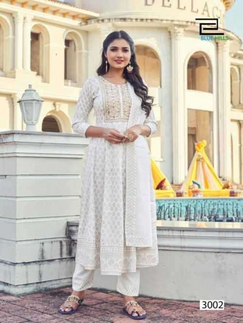 Blue Hills Manika Mage Hithe Vol 3 Catalog Rayon Designer Kurti Bottom and Dupatta