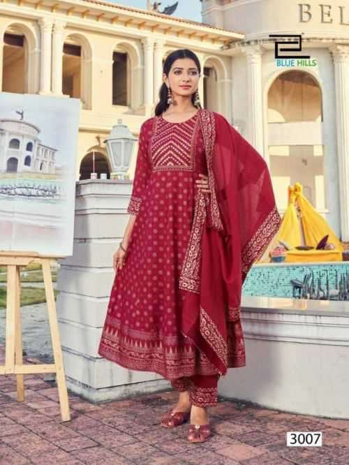 Blue Hills Manika Mage Hithe Vol 3 Catalog Rayon Designer Kurti Bottom and Dupatta