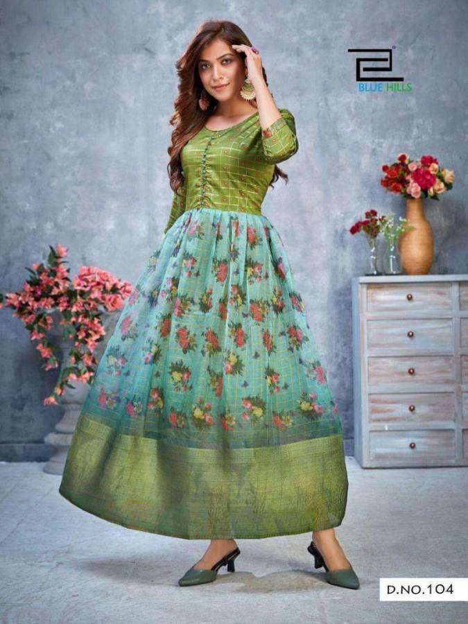 Blue Hills Style 4 You catalog  Organza Printed Long Kurti Catalog