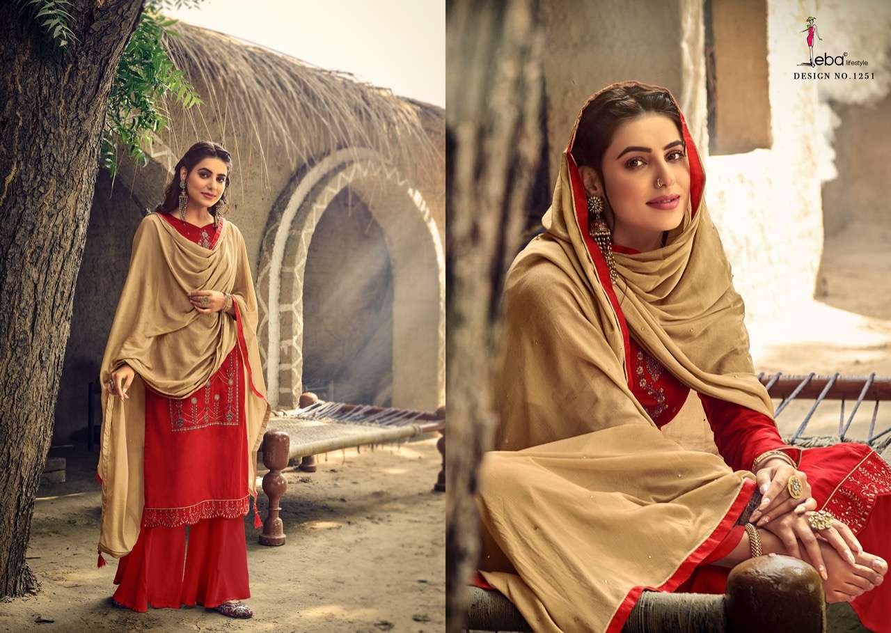 Eba Saburi catalog  Festive Wear Jam Cotton Dress Material 