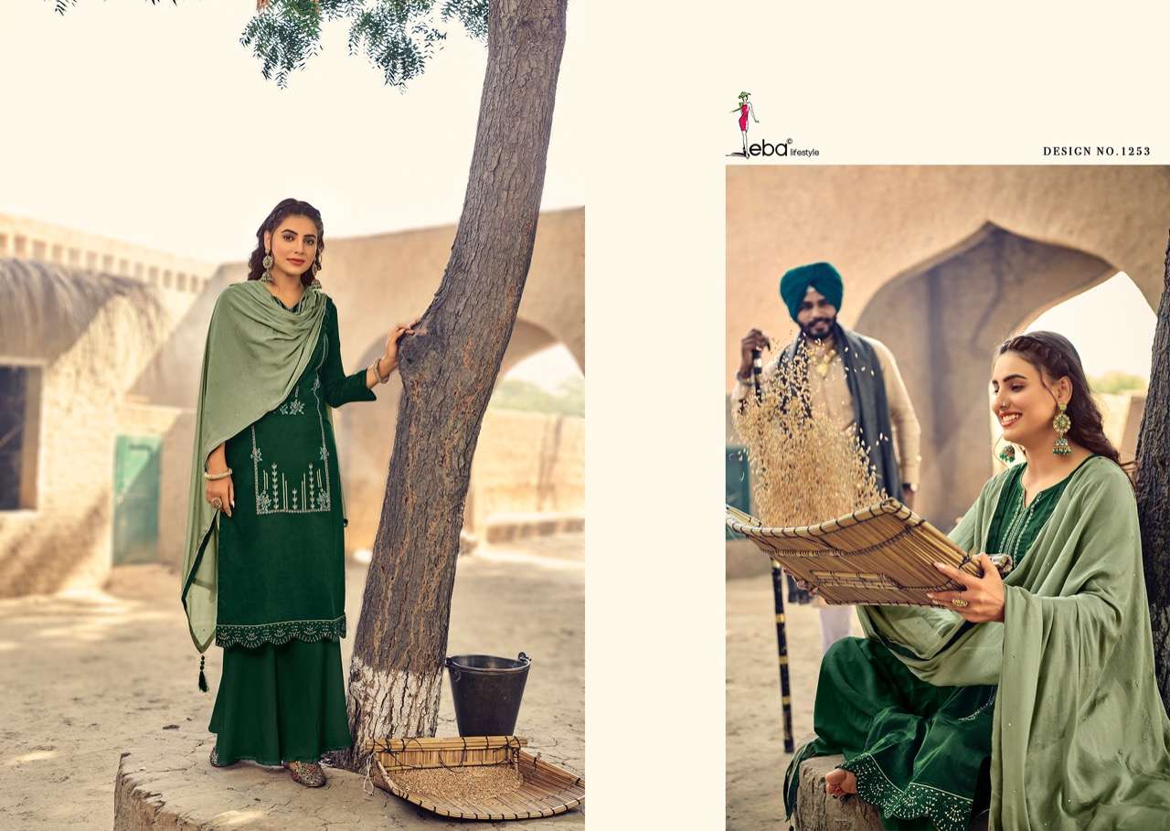 Eba Saburi catalog  Festive Wear Jam Cotton Dress Material 