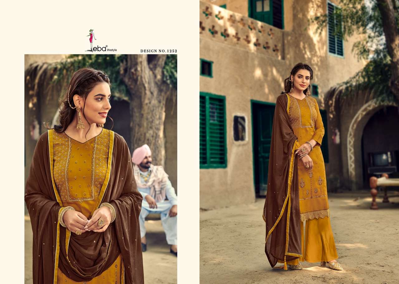 Eba Saburi catalog  Festive Wear Jam Cotton Dress Material 