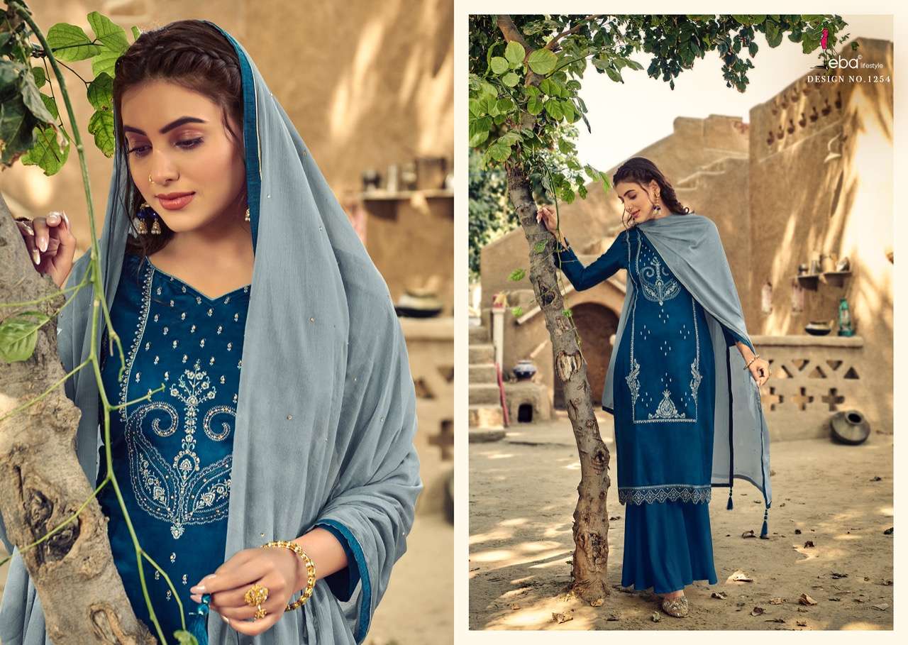 Eba Saburi catalog  Festive Wear Jam Cotton Dress Material 