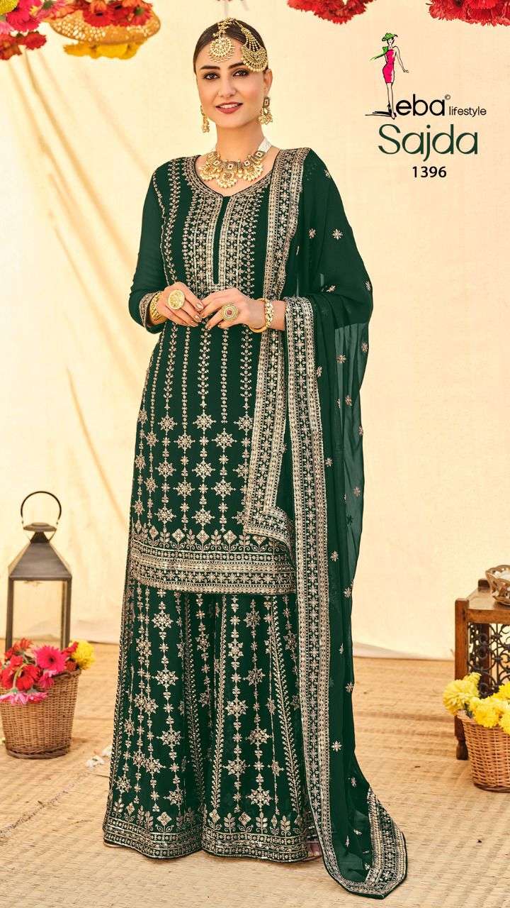 Eba Sajda Catalog Expensive Wear Georgette Embroidery Dress Materials 