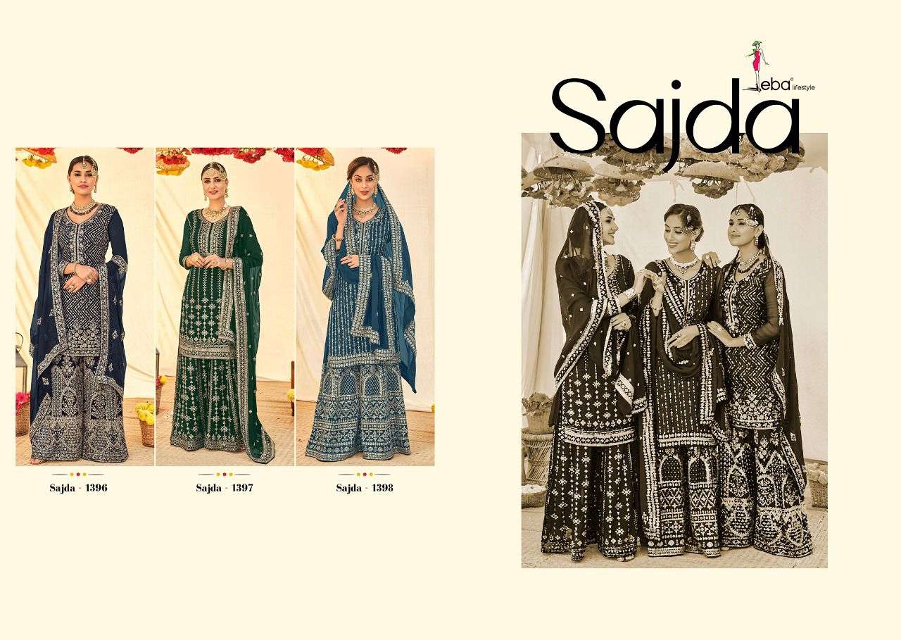 Eba Sajda Catalog Expensive Wear Georgette Embroidery Dress Materials 