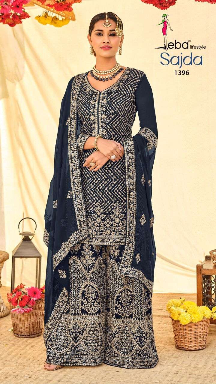 Eba Sajda Catalog Expensive Wear Georgette Embroidery Dress Materials 
