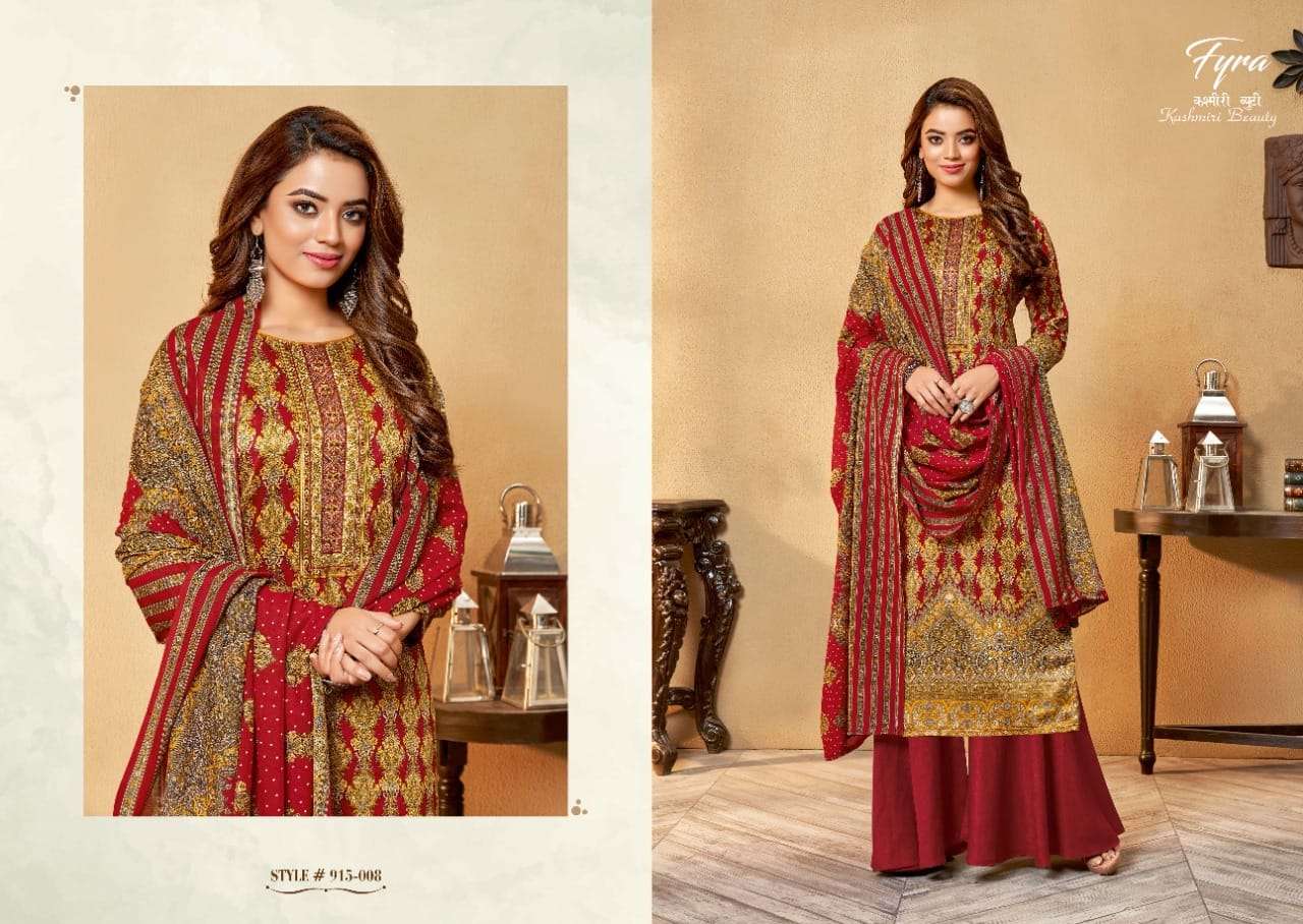 Fyra Kashmiri Beauty Catalog Designer Jam Cotton Dress Materials