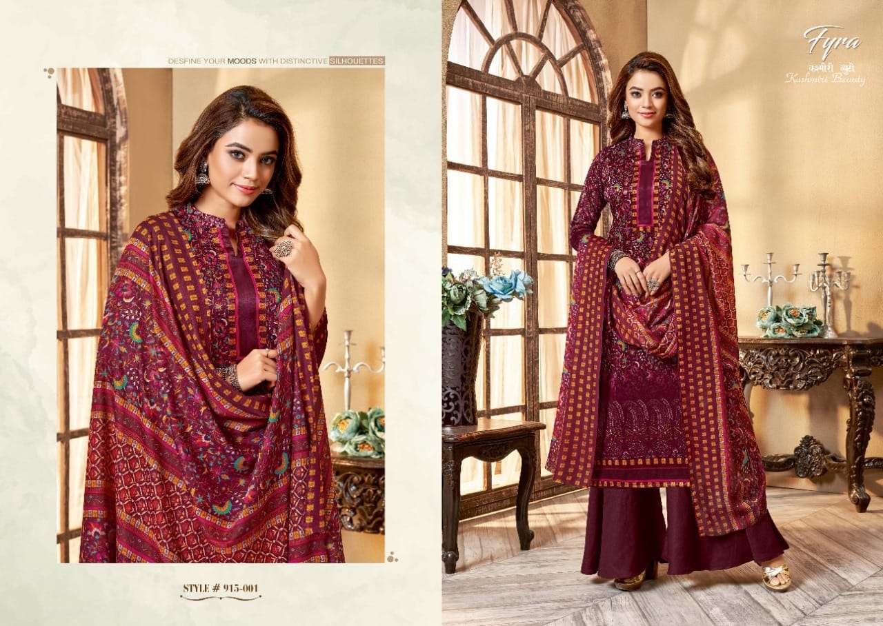 Fyra Kashmiri Beauty Catalog Designer Jam Cotton Dress Materials