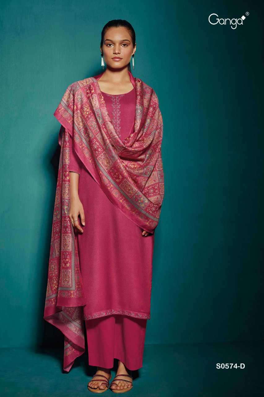 Ganga  Jorahs0574 catalog Cotton Satin Printed With Embroidery  Dress Material