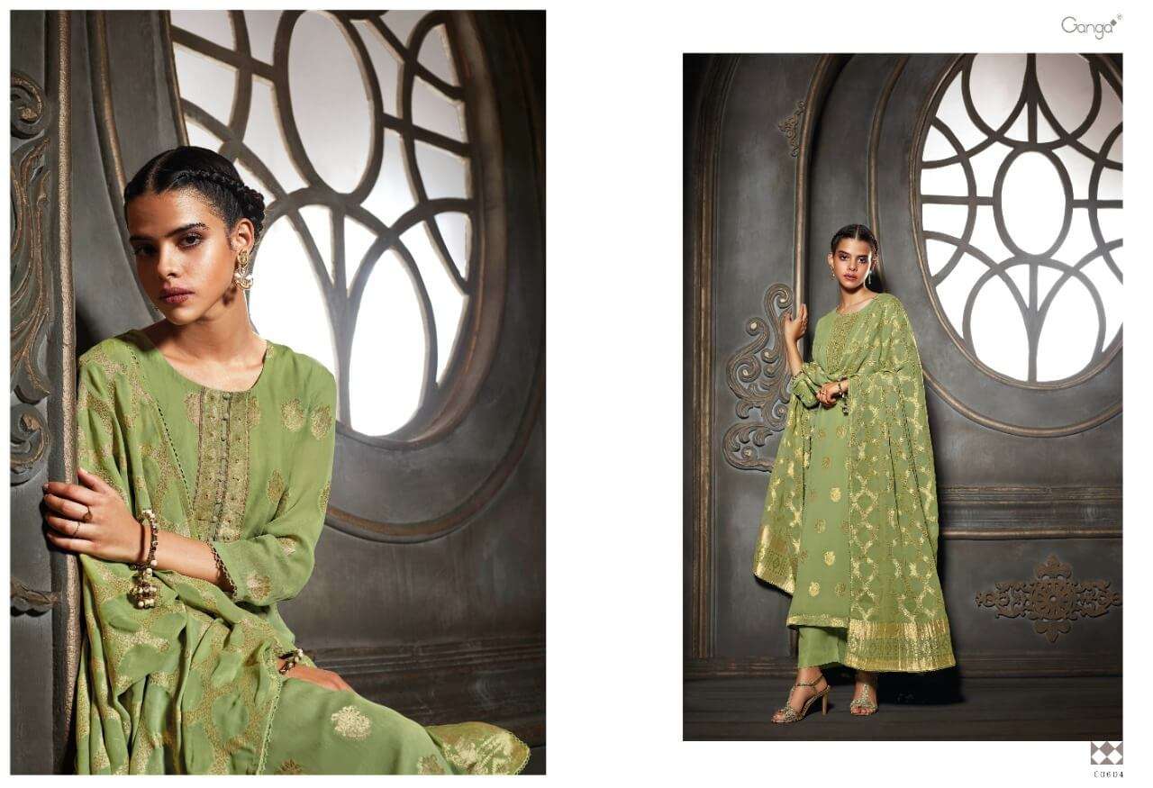 Ganga Nest New Catalog Georgette Designer Dress Materials