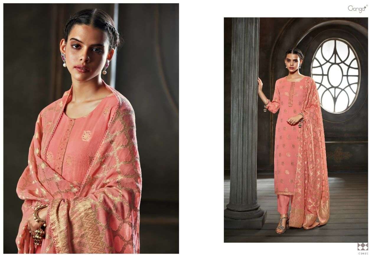 Ganga Nest New Catalog Georgette Designer Dress Materials