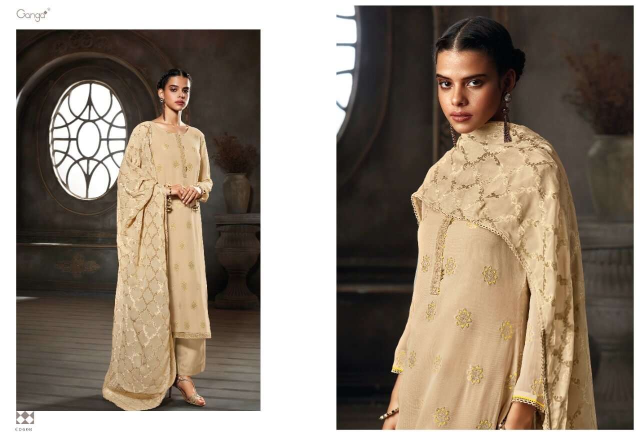 Ganga Nest New Catalog Georgette Designer Dress Materials