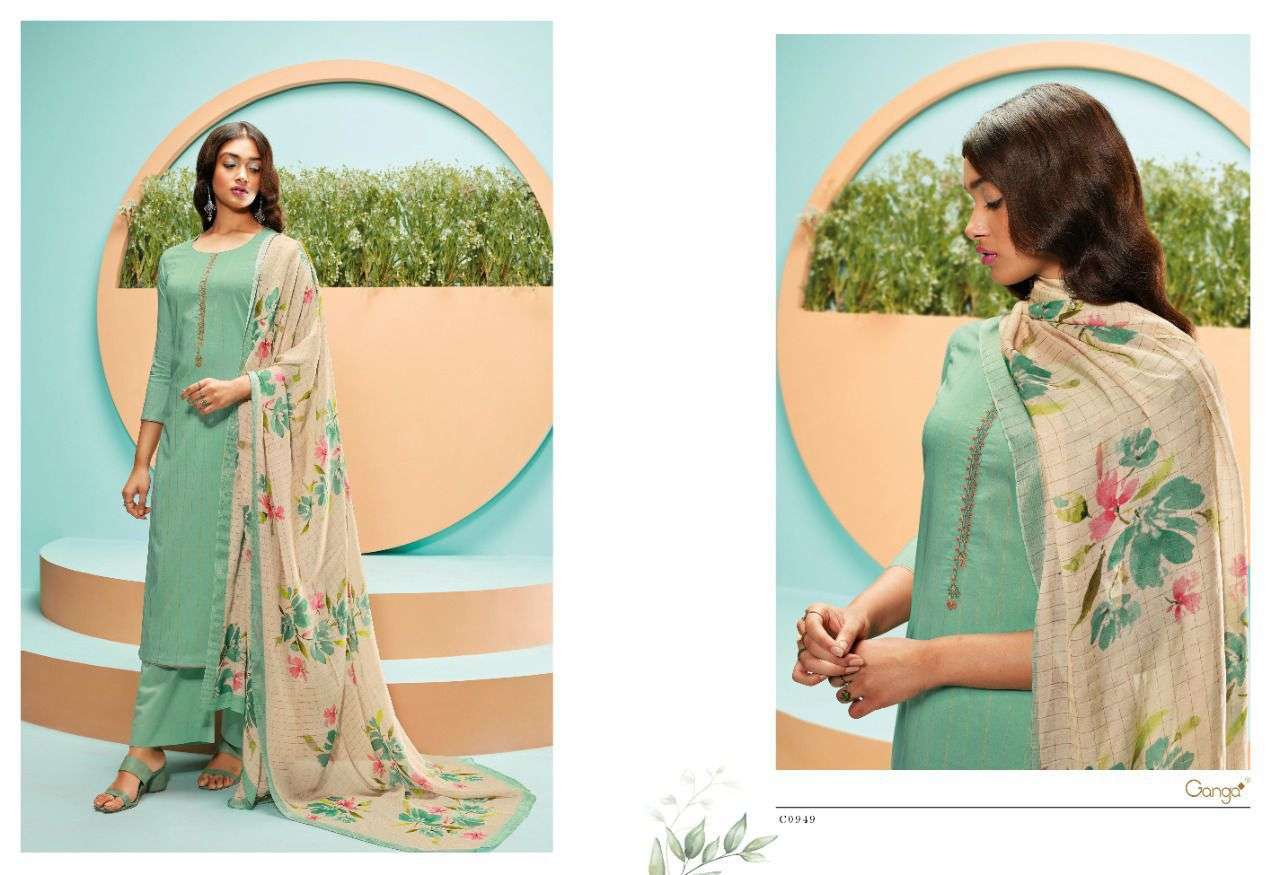 Ganga Vie Catalog Festive Wear Cotton Printed Unstitched Dress Materials 
