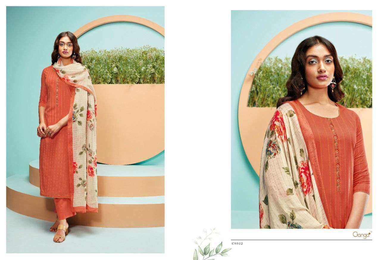 Ganga Vie Catalog Festive Wear Cotton Printed Unstitched Dress Materials 