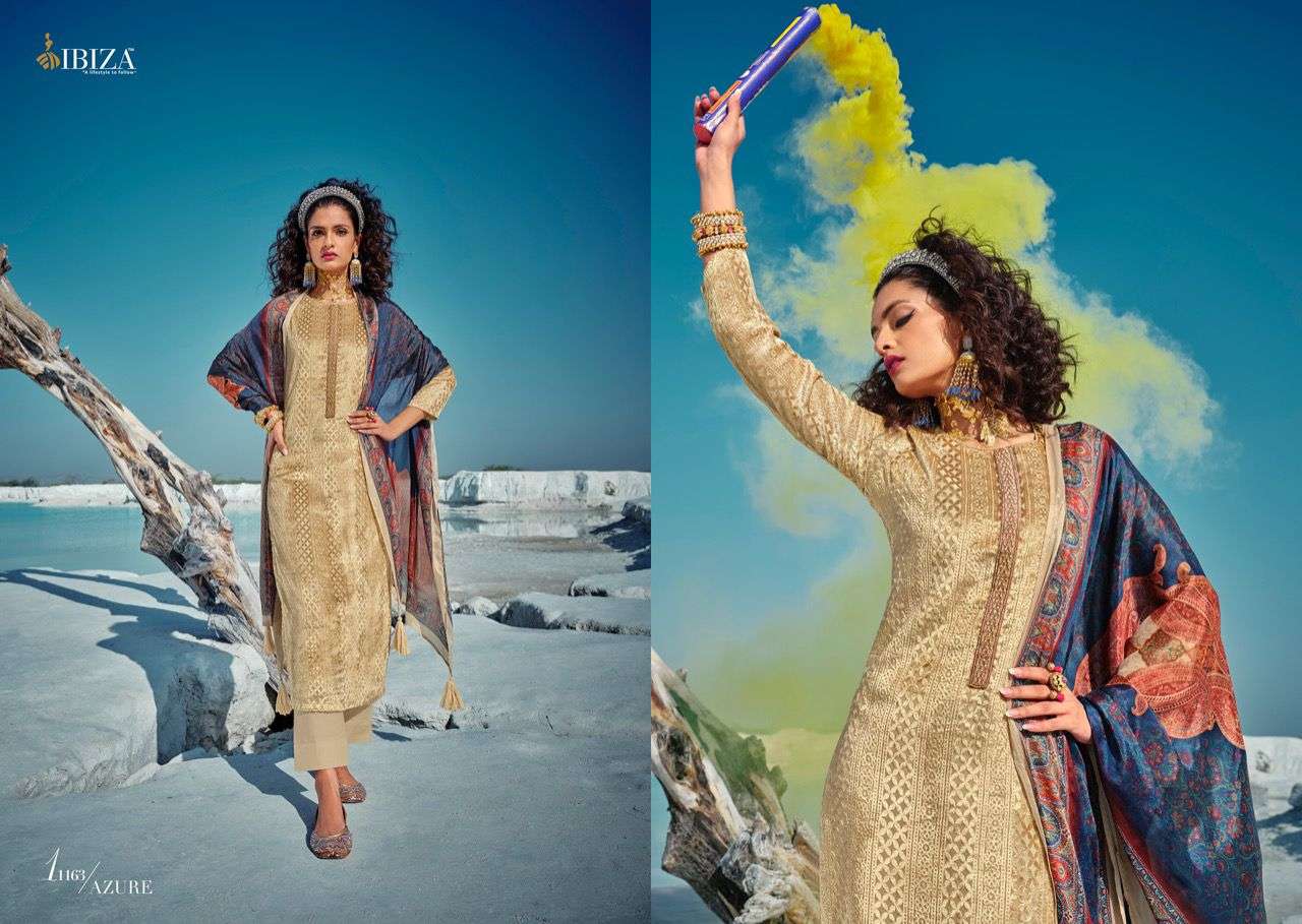 Ibiza Azure Catalog Pure Velvet Brasso Designer Expensive Wear Dress Materials
