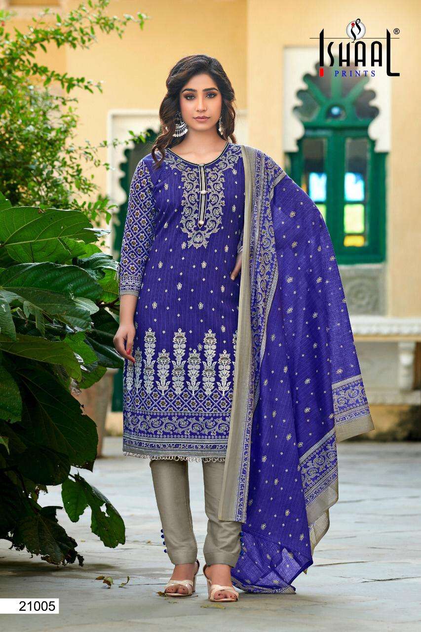 Ishaal Gulmohar Vol 21 Catalog Lawn Cotton Unstitched Salwar Suits