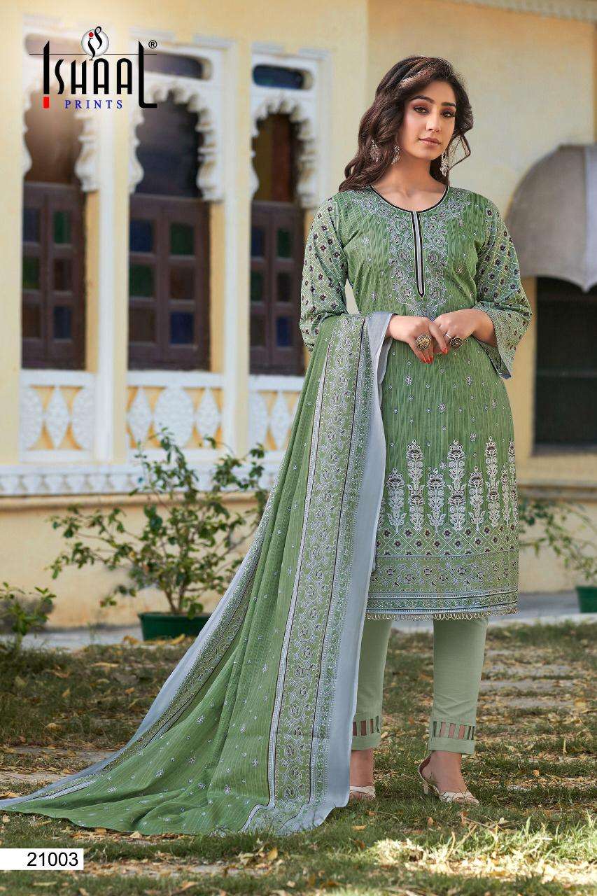 Ishaal Gulmohar Vol 21 Catalog Lawn Cotton Unstitched Salwar Suits