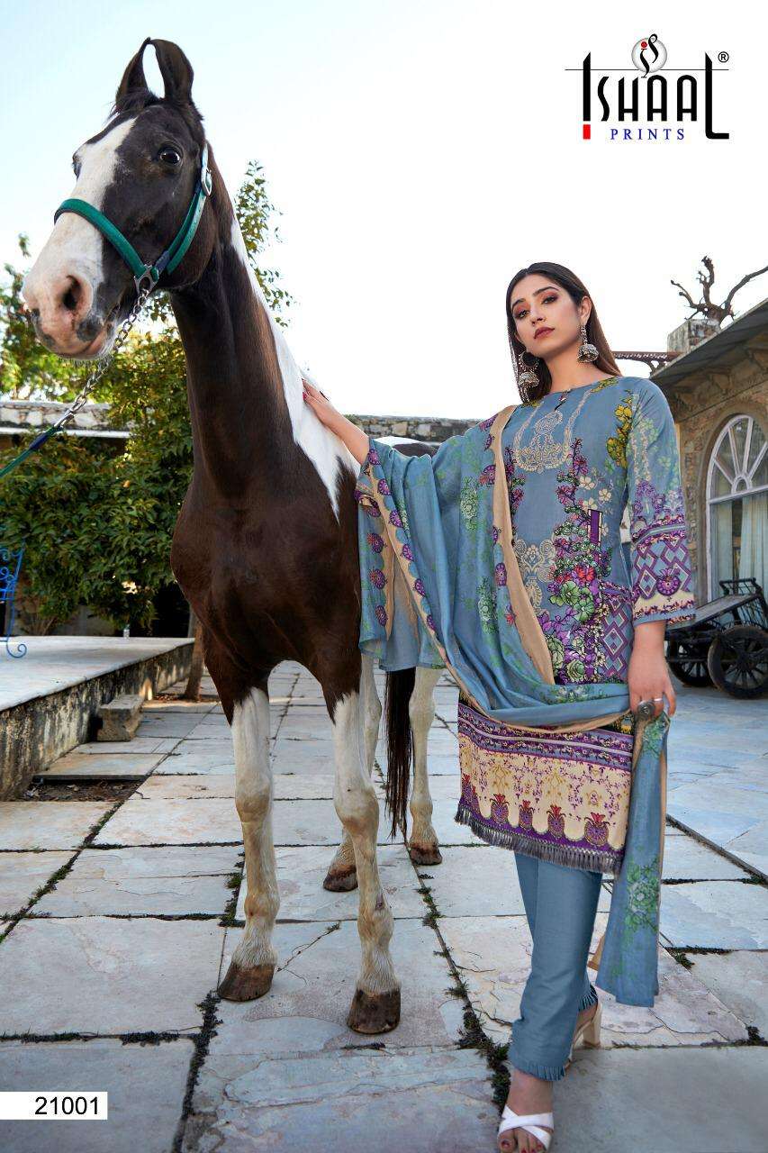 Ishaal Gulmohar Vol 21 Catalog Lawn Cotton Unstitched Salwar Suits