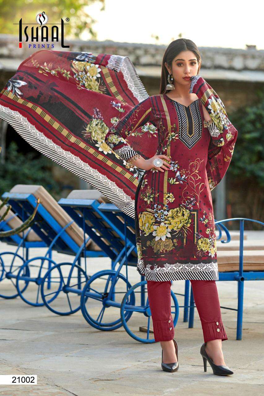 Ishaal Gulmohar Vol 21 Catalog Lawn Cotton Unstitched Salwar Suits