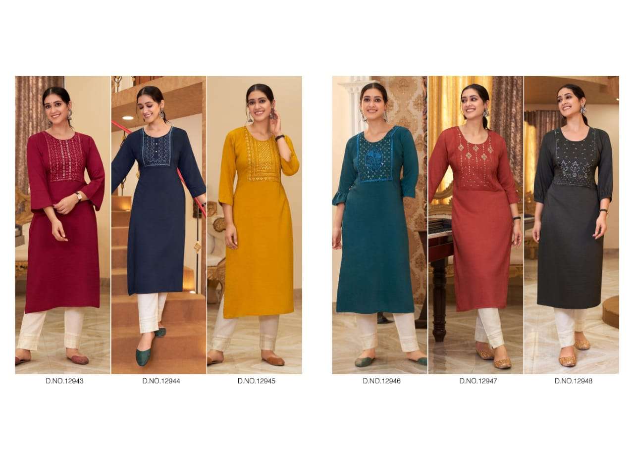 Kalaroop Avanti Fancy Wear Embroidery Kurtis Catalog