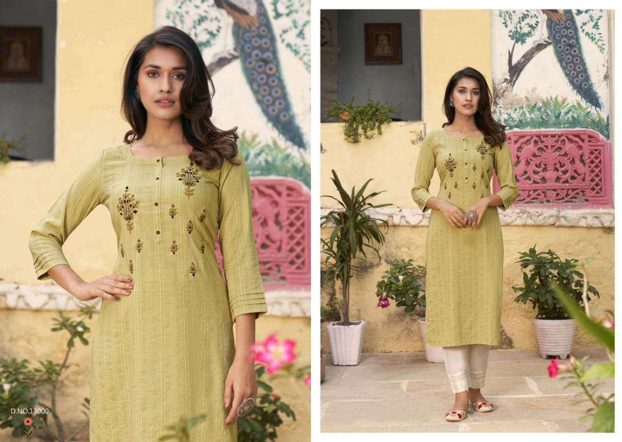 Kalaroop Pahal Catalog Designer Wear Silk Handwork Kurtis