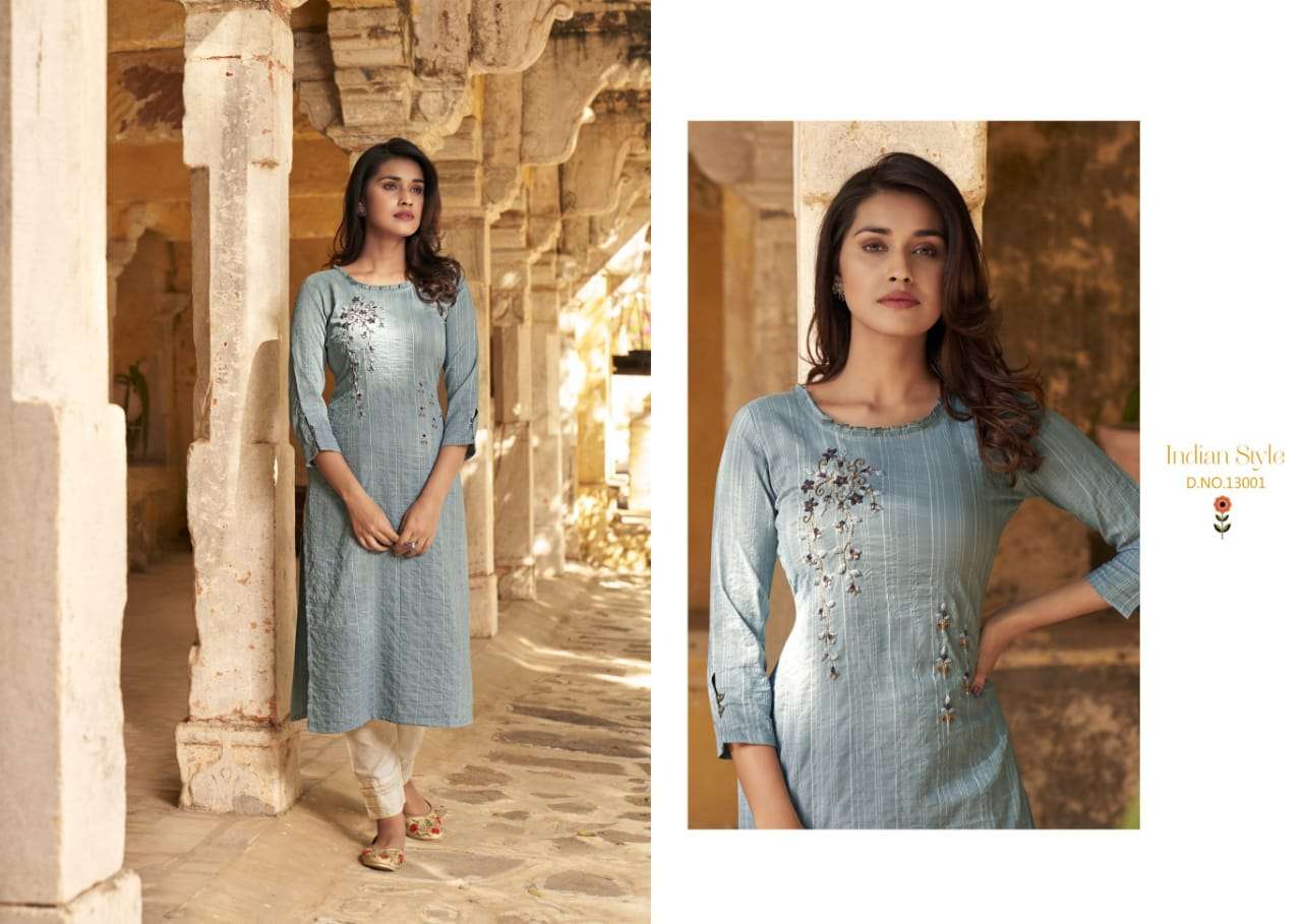 Kalaroop Pahal Catalog Designer Wear Silk Handwork Kurtis