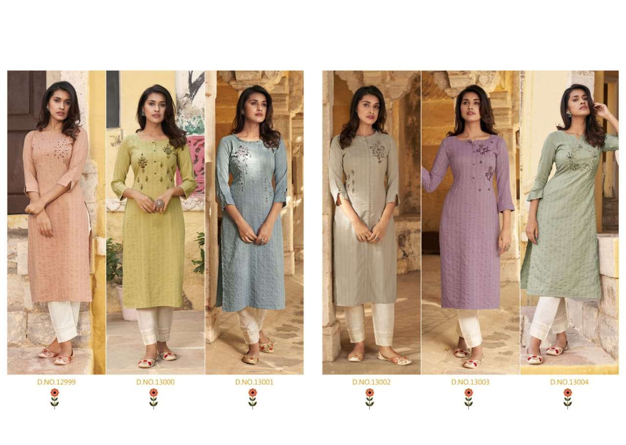 Kalaroop Pahal Catalog Designer Wear Silk Handwork Kurtis