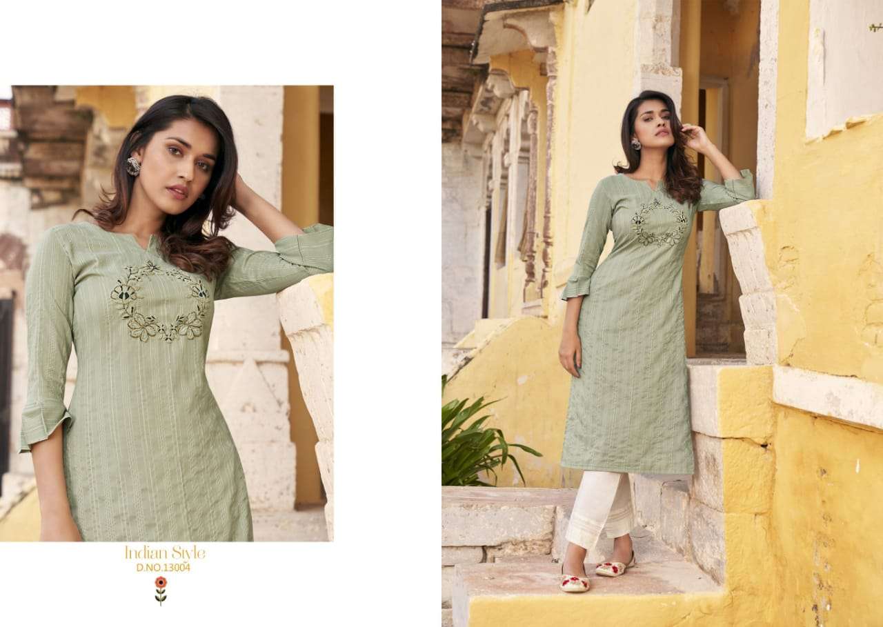 Kalaroop Pahal Catalog Designer Wear Silk Handwork Kurtis