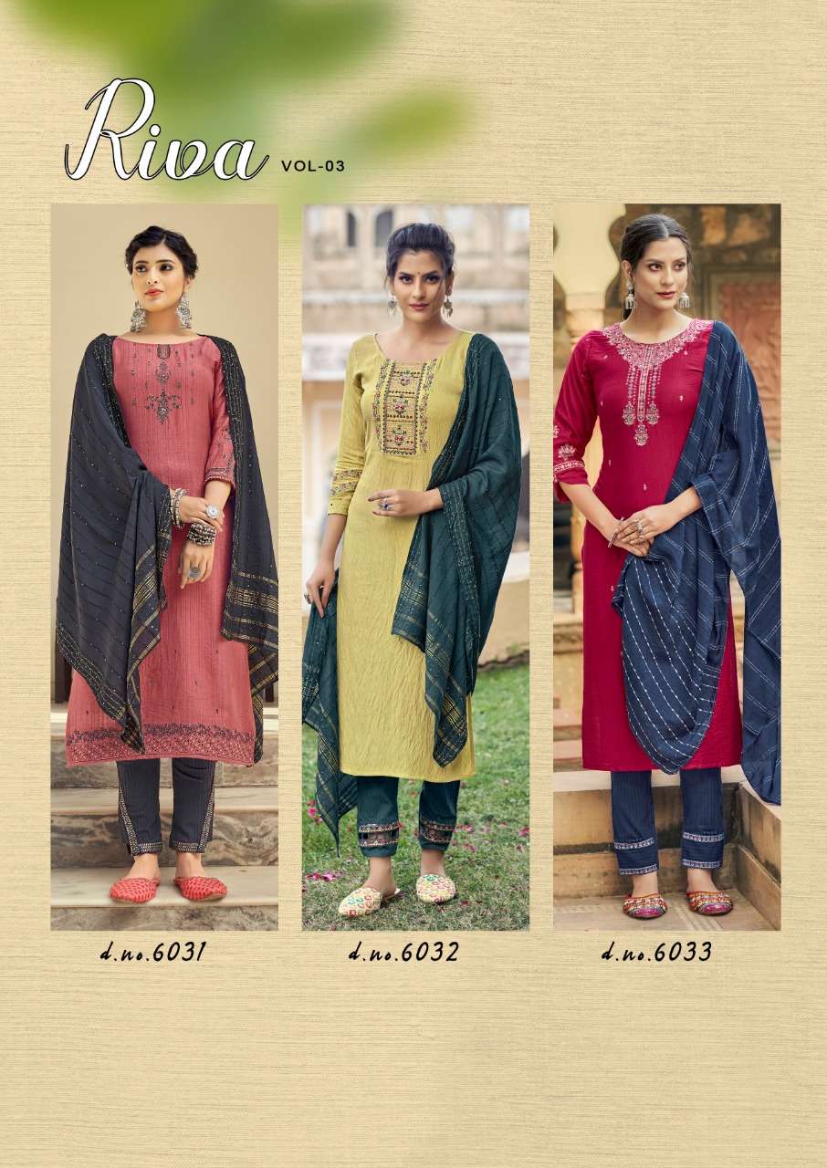 Koodee Riza Vol 3  catalog Viscose Slub Ready made Embroidery Fancy Top  Bottom with Dupatta