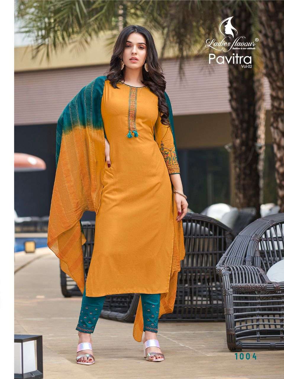 Ladies Flavour Pavitra Vol 2 catalog  Heavy Rayon Readymade  Top Bottom with Dupatta 
