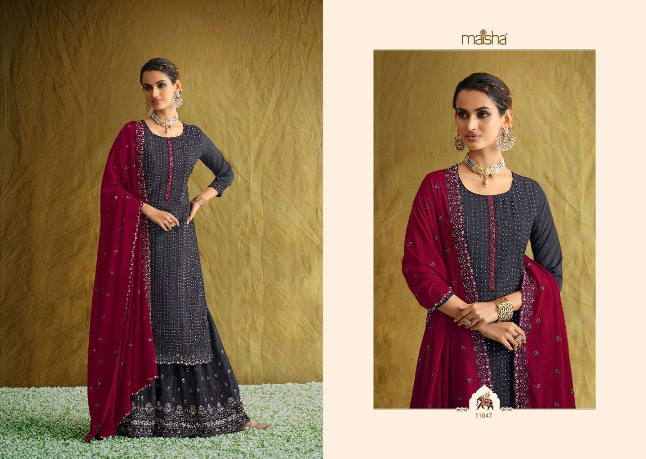 Maisha Ada Catalog Sharara Style Salwar Suit