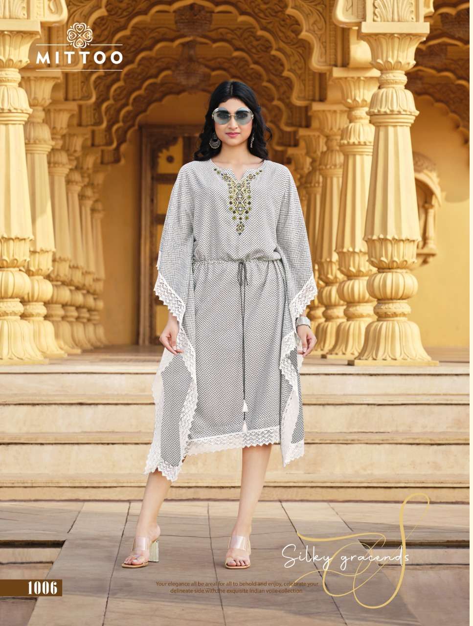 Mittoo Arohi catalog Rayon Print Kaftan Style Kurti 