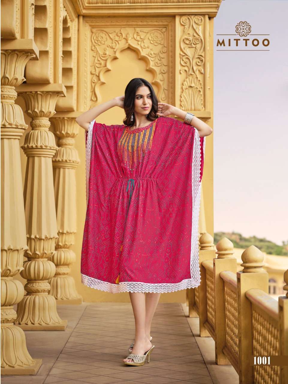 Mittoo Arohi catalog Rayon Print Kaftan Style Kurti 