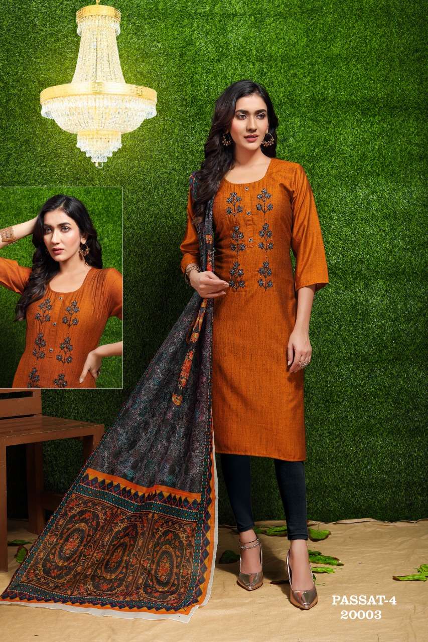 Premnath Passat Vol 4 Catalog Rayon Kurti with Bottom