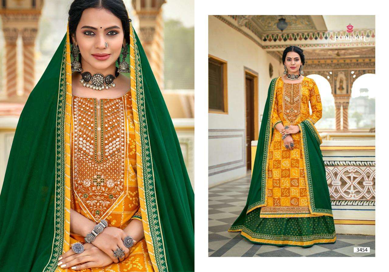 Rangoon Badhan catalog  Heavy Rayon Bandhej Ready Made   Top Bottom with Duptta catalog 