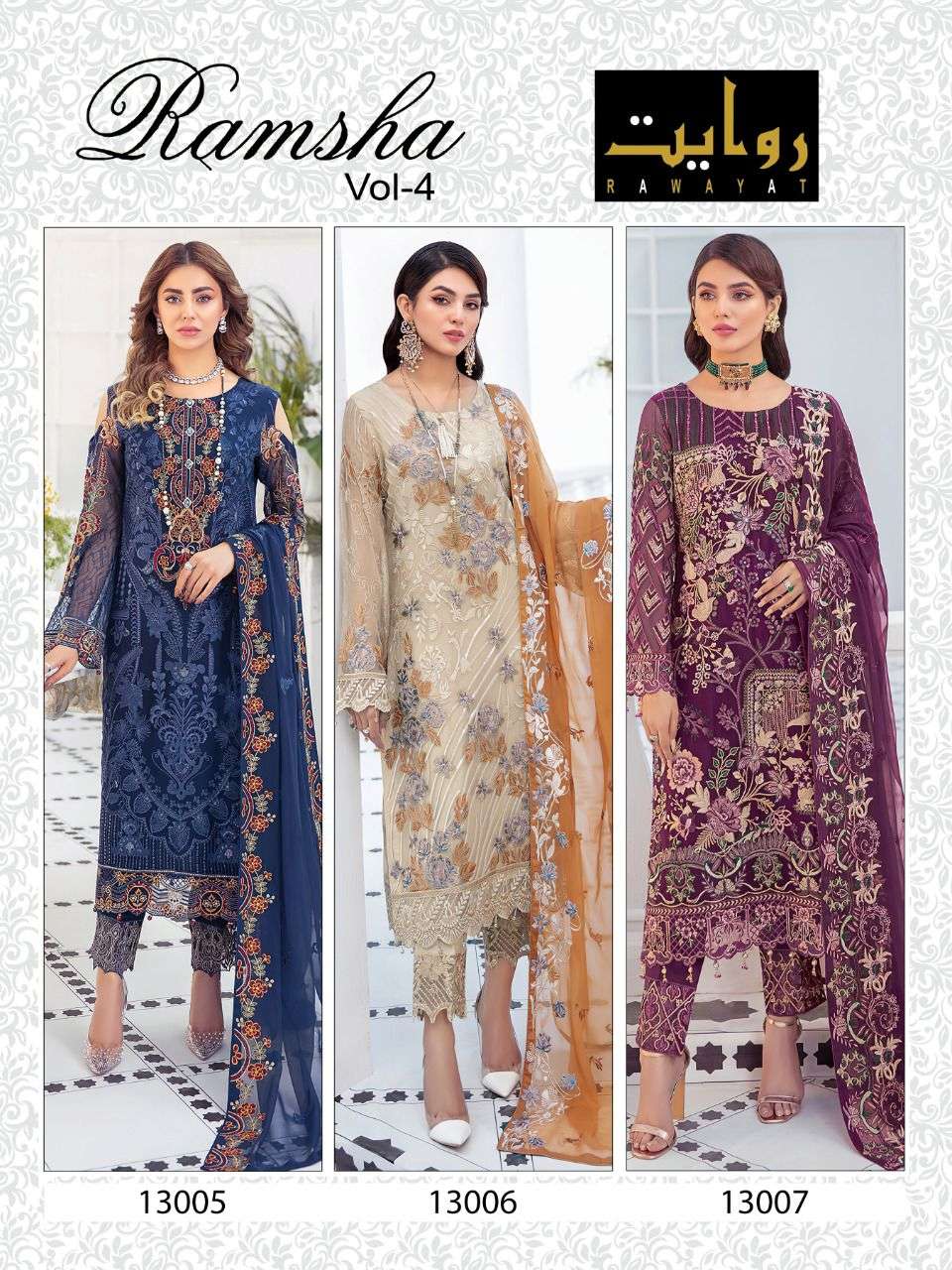 Rawayat Ramsha Vol 4 Catalog Georgette Pakistani Salwar Suits