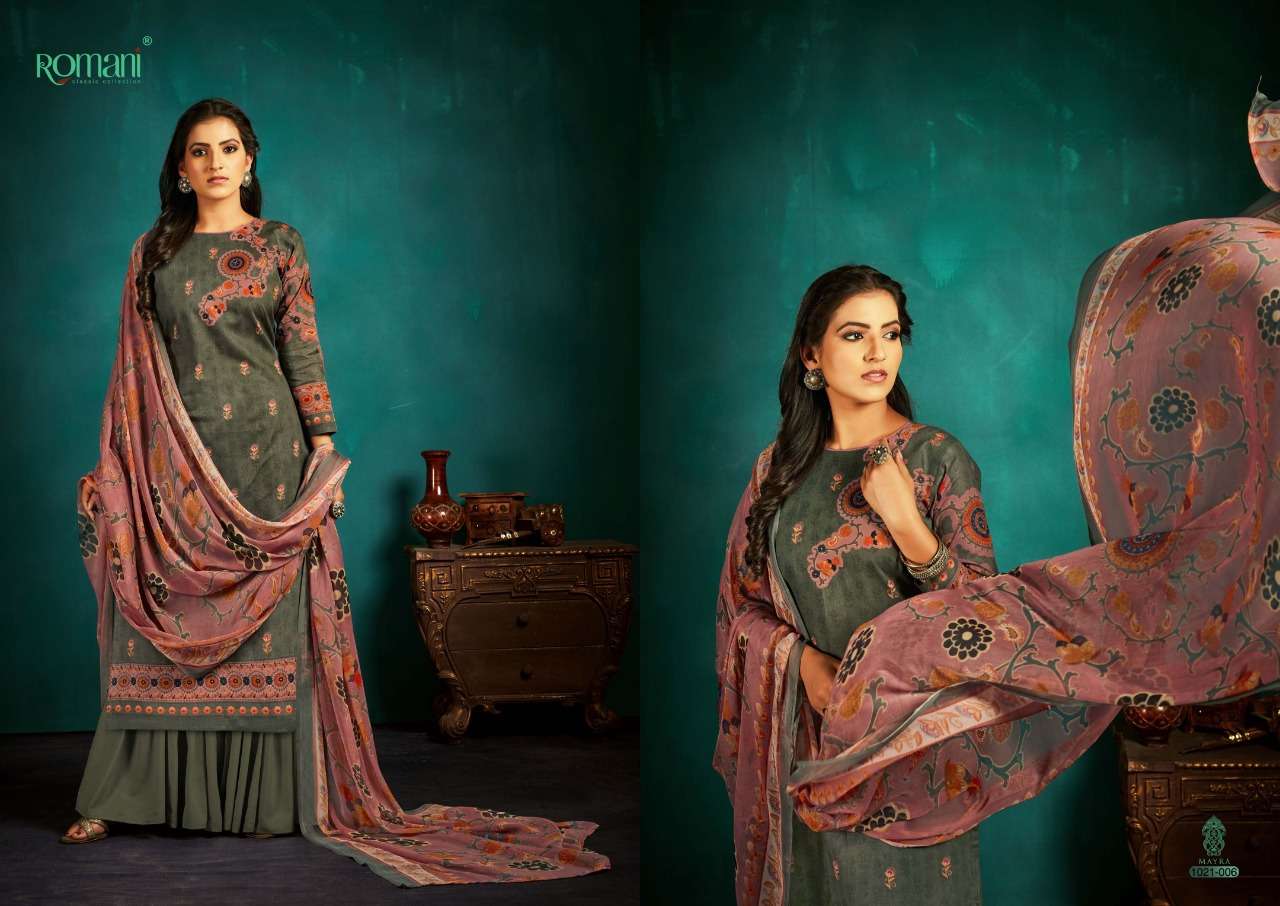 Romani Mayra Catalog Pure Cotton Festive Wear Women Dress Materials 