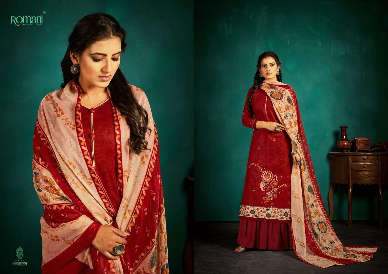 Romani Mayra Catalog Pure Cotton Festive Wear Women Dress Materials 