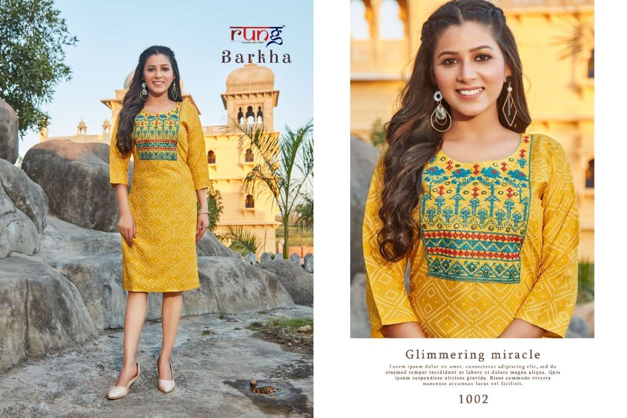 Rung Barkha Catalog Daily Wear Straight Cut Kurtis