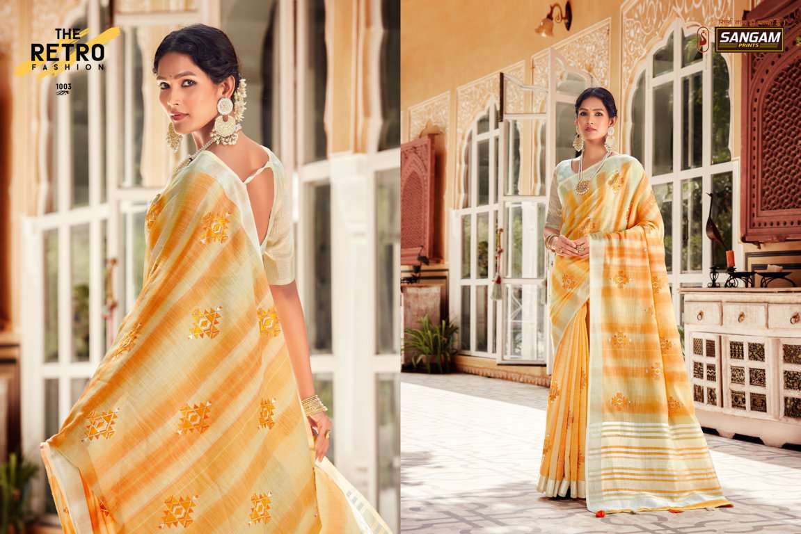 Sangam Kavya catalog  Designer Linen Saree catalog 