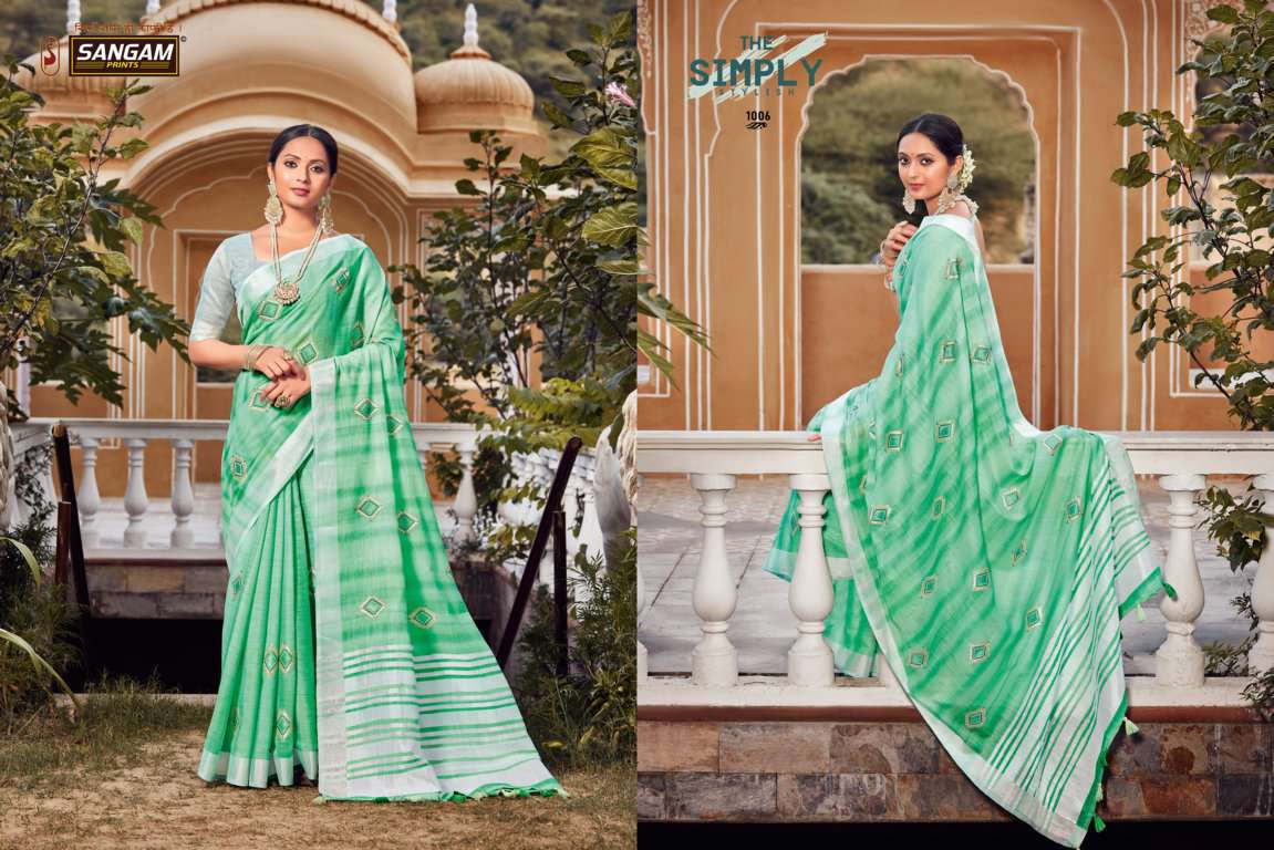 Sangam Kavya catalog  Designer Linen Saree catalog 