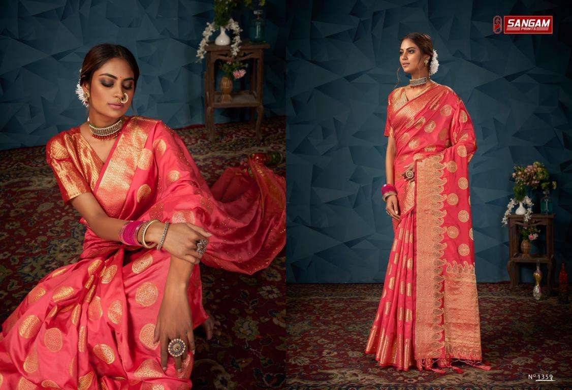 Sangam Madhuri Catalog Party Wear Banarasi Silk Sarees