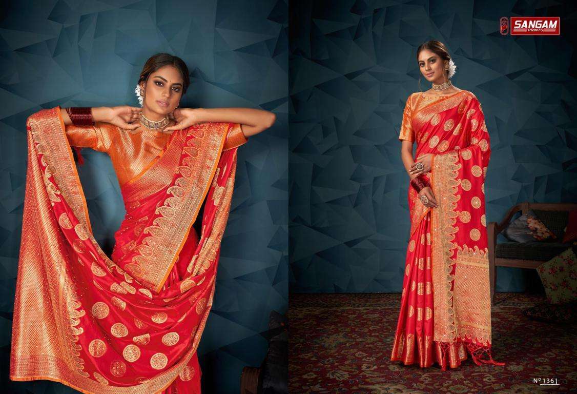 Sangam Madhuri Catalog Party Wear Banarasi Silk Sarees